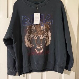 Anine Bing Black Tiger Graphic Sweatshirt